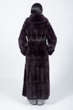 ΣΚΟΥΡΟ ΜΩΒ ΜΑΚΡΥ ΓΟΥΝΙΝΟ ΠΑΛΤΟ ΜΙΝΚ ΜΕ ΖΩΝΗ - Image 2