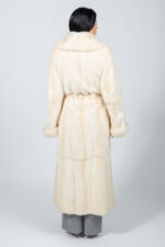 FULL LENGTH BELTED CREAM MINK FUR JACKET - Image 4