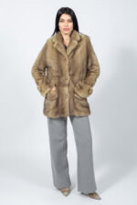 BEIGE MINK FUR JACKET