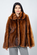 Τζάκετ από μινκ σε χρώμα κανέλας