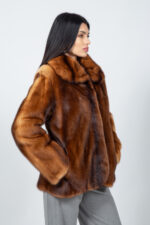 Τζάκετ από μινκ σε χρώμα κανέλας - Image 3