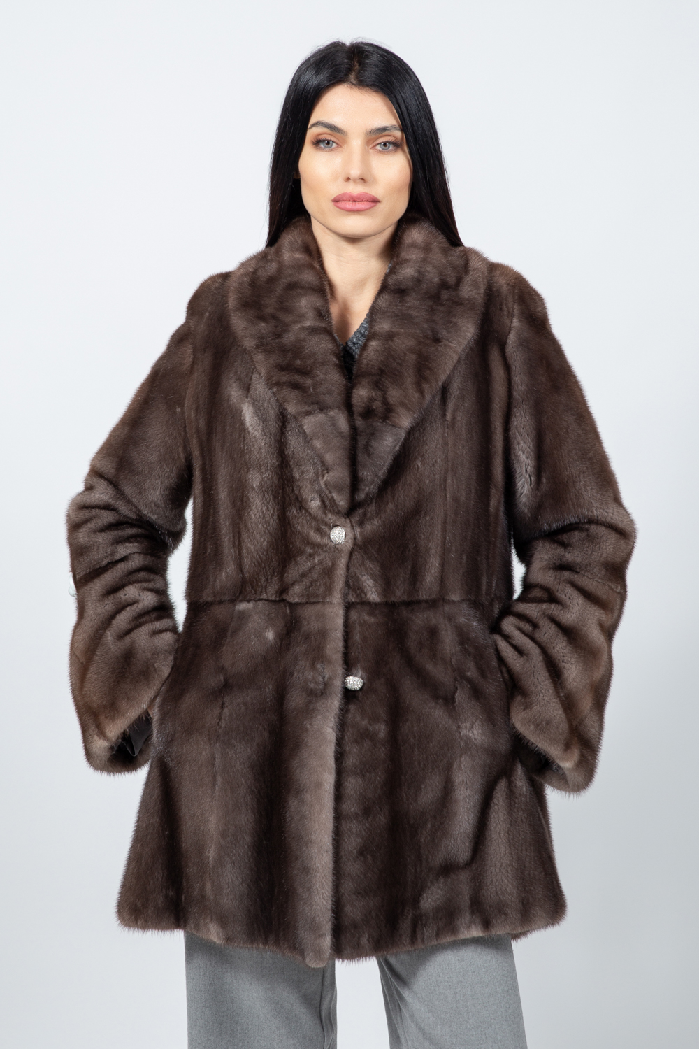 Posh-193 SILVER MINK FUR JACKET - Image 1