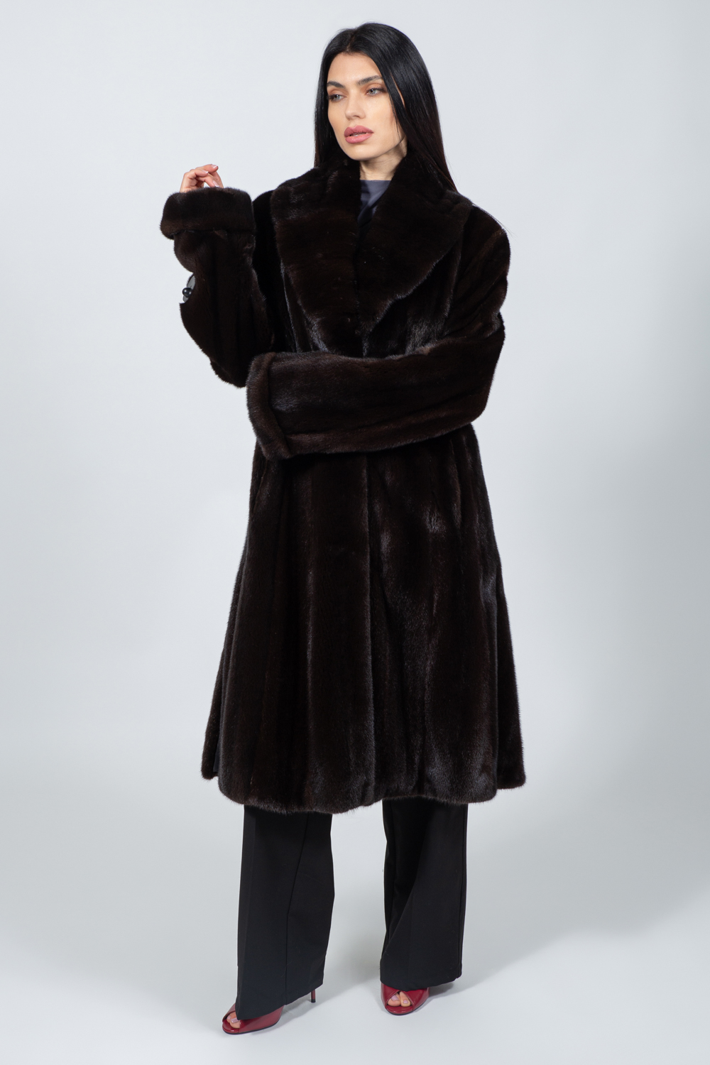 Posh-227 ΜΑΚΡΥ ΚΑΦΕ ΠΑΛΤΟ ΒΙΖΟΝ - Image 1