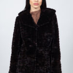 BROWN AND MINK FUR JACKET WITH A HOOD