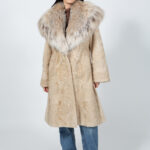 LONG CHAMPAGNE ASTRAKHAN AND LYNX FUR JACKET