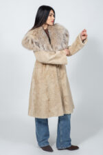 LONG CHAMPAGNE ASTRAKHAN AND LYNX FUR JACKET - Image 2