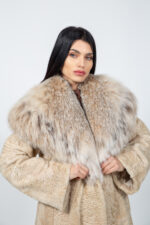 LONG CHAMPAGNE ASTRAKHAN AND LYNX FUR JACKET - Image 4