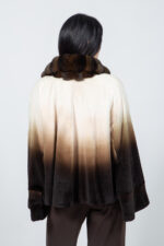 CREAM AND BROWN MINK AND CHINCHILLA FUR JACKET - Image 4