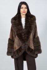 ANIMAL PRINT MINK AND CHINCHILLA FUR JACKET