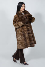LONG ANIMAL PRIND MINK AND SABLE FUR JACKET - Image 2