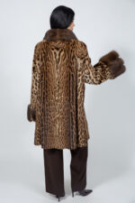 LONG ANIMAL PRIND MINK AND SABLE FUR JACKET - Image 3