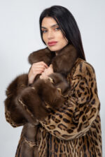 LONG ANIMAL PRIND MINK AND SABLE FUR JACKET - Image 4