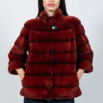 SHORT RED MINK FUR JACKET