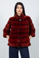 SHORT RED MINK FUR JACKET