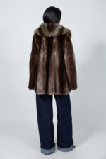 BROWN AND WHITE MINK FUR JACKET - Image 3