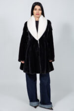 BLACK AND WHITE MINK FUR JACKET