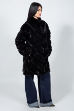 LONG BLACK MINK FUR JACKET - Image 3