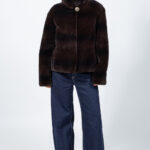 Γούνινο μπουφάν μαύρο-λευκό από Rex κουνέλι (Copy)