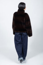 Γούνινο μπουφάν μαύρο-λευκό από Rex κουνέλι (Copy) - Image 3