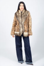 ANIMAL PRINT MINK FUR JACKET