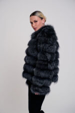 Γκρι μπουφάν από γούνα αλεπούς - Image 2