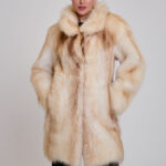 LONG BEIGE FOX FUR JACKET